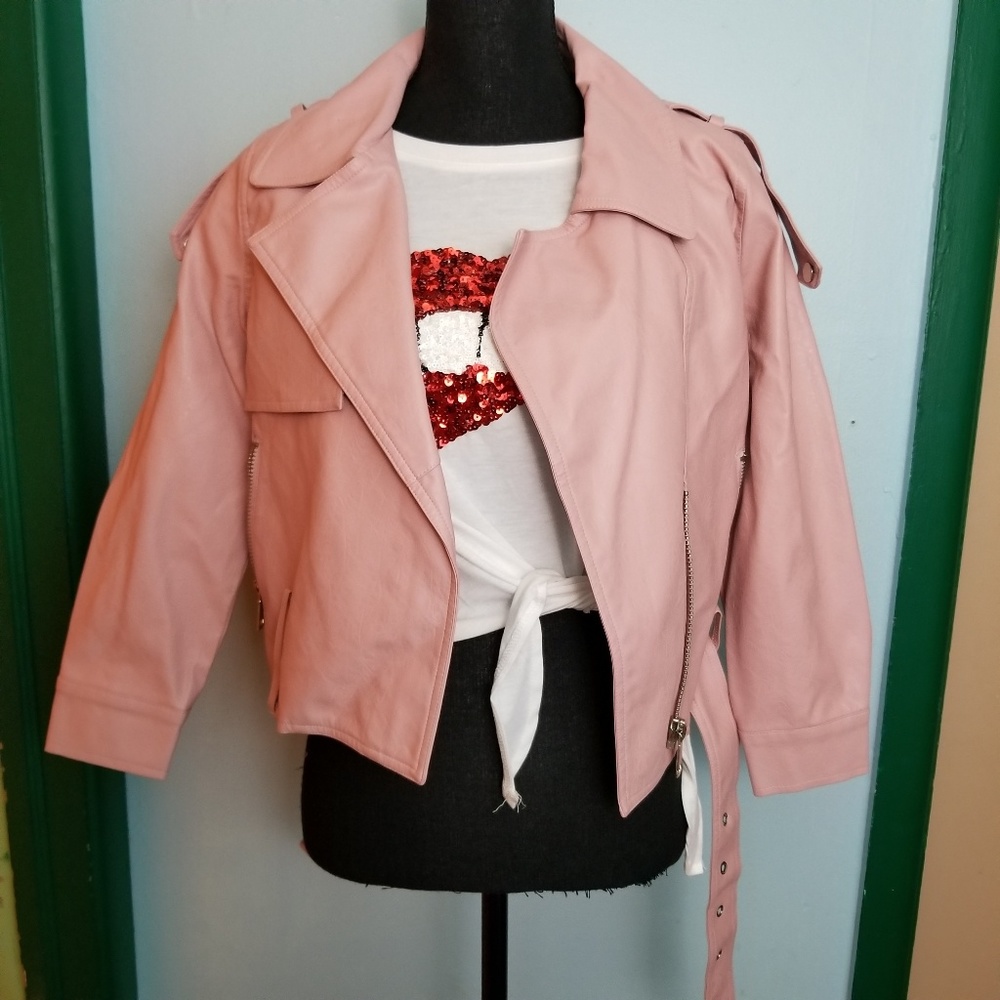 Light Muave Moto Jacket